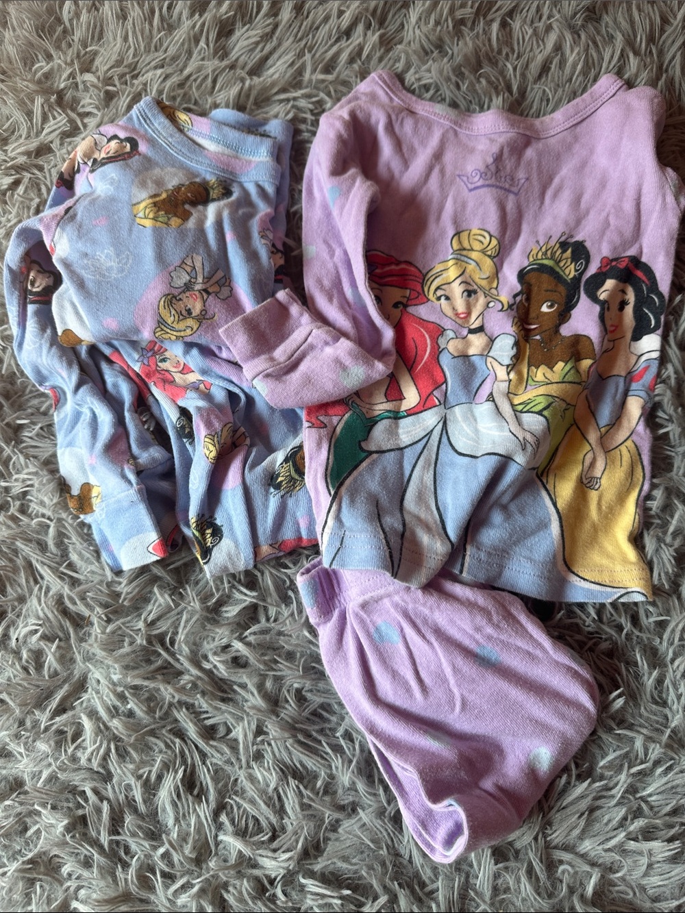 Girls' Purple Disney Princess Pajama Set - Purple